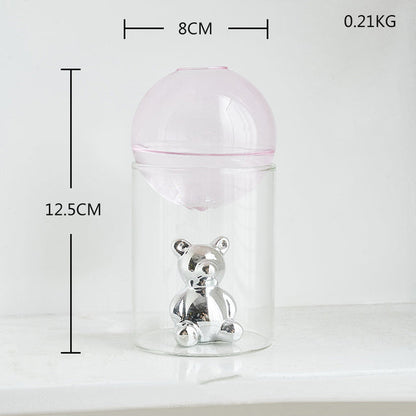 Clear Round Glass Mini Indoor Planter Vase