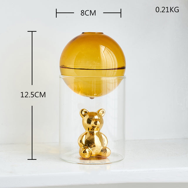 Clear Round Glass Mini Indoor Planter Vase