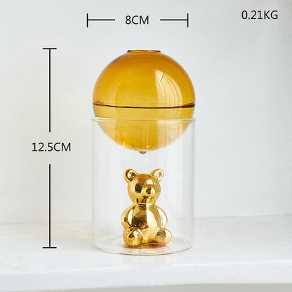 Clear Round Glass Mini Indoor Planter Vase