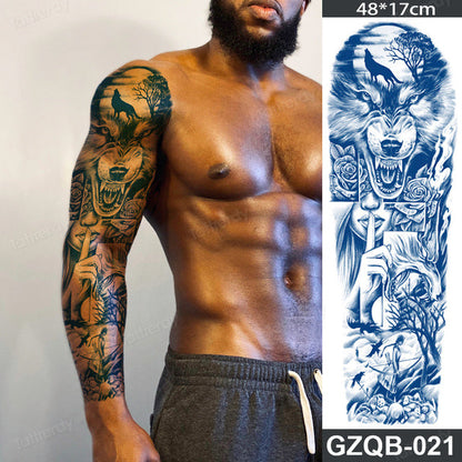 Traditional Full Sleeve Fake Temporary Tattoo