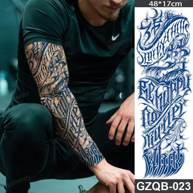Traditional Full Sleeve Fake Temporary Tattoo