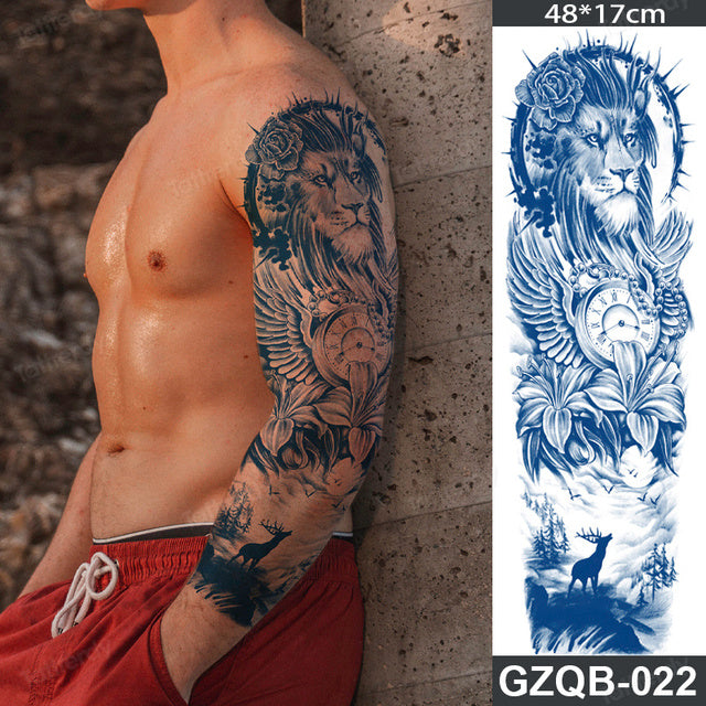 Traditional Full Sleeve Fake Temporary Tattoo