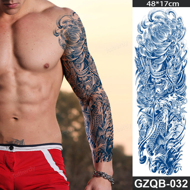 Traditional Full Sleeve Fake Temporary Tattoo