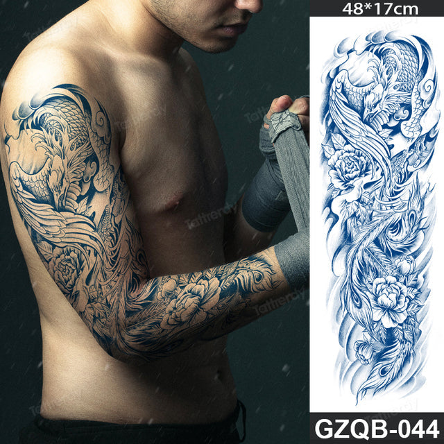 Traditional Full Sleeve Fake Temporary Tattoo