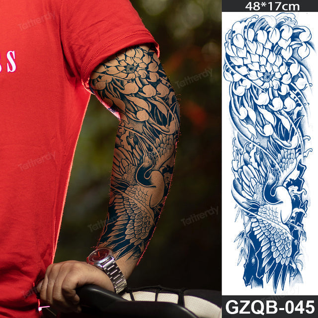 Traditional Full Sleeve Fake Temporary Tattoo