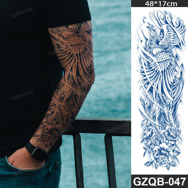 Traditional Full Sleeve Fake Temporary Tattoo