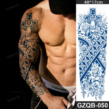 Traditional Full Sleeve Fake Temporary Tattoo