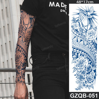 Traditional Full Sleeve Fake Temporary Tattoo