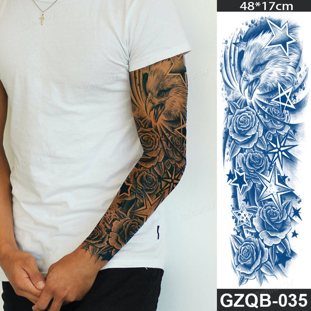 Traditional Full Sleeve Fake Temporary Tattoo