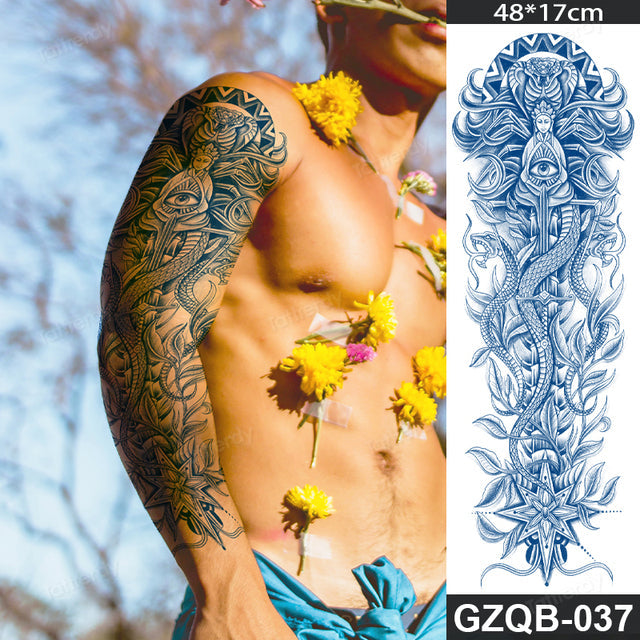 Traditional Full Sleeve Fake Temporary Tattoo