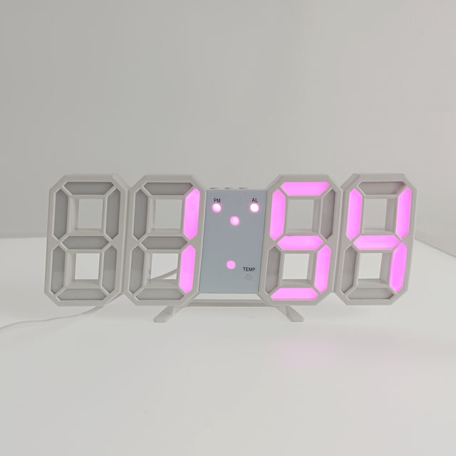 Sleek Digital LED Display Wall Clock