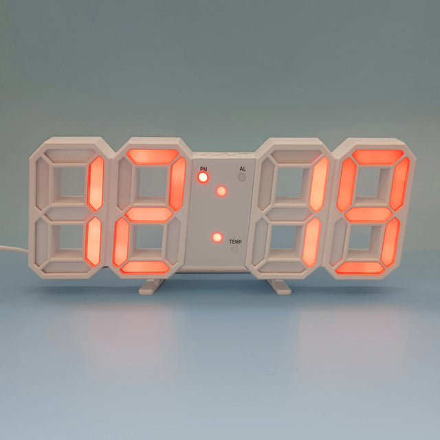 Sleek Digital LED Display Wall Clock