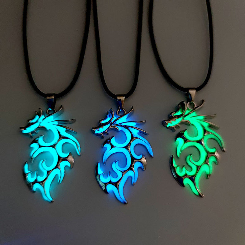 Classic Glow Dragon Pendant Necklace - Pexav