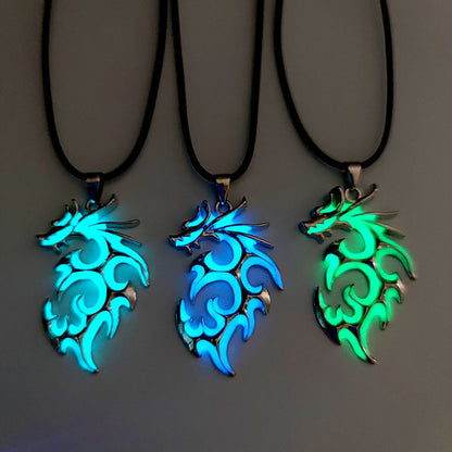 Classic Glow Dragon Pendant Necklace - Pexav