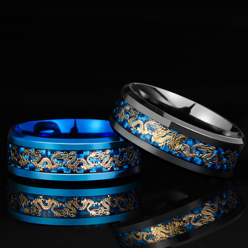 Classic Dragon Gold Signet Ring for Men - Pexav