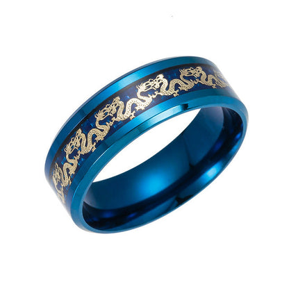 Classic Dragon Gold Signet Ring for Men