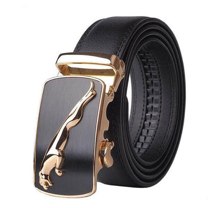 Genuine Leather Simple Buckle Mens Belt