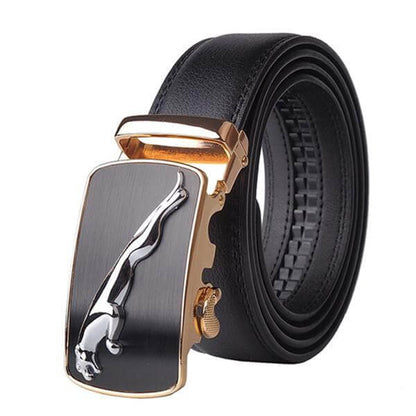 Genuine Leather Simple Buckle Mens Belt
