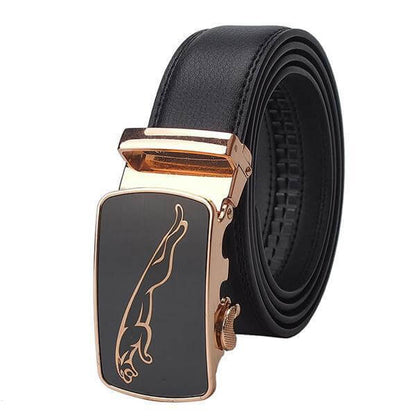 Genuine Leather Simple Buckle Mens Belt