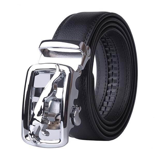 Genuine Leather Simple Buckle Mens Belt