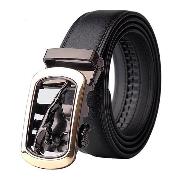 Genuine Leather Simple Buckle Mens Belt