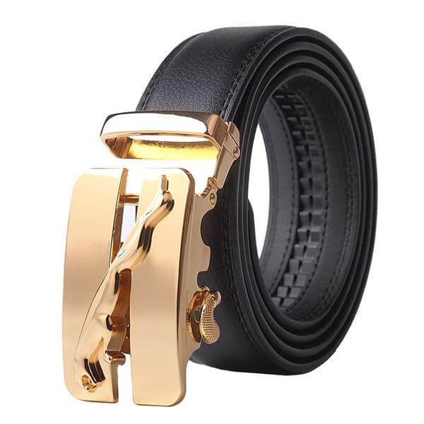 Genuine Leather Simple Buckle Mens Belt