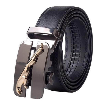 Genuine Leather Simple Buckle Mens Belt