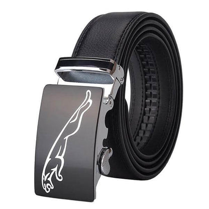 Genuine Leather Simple Buckle Mens Belt