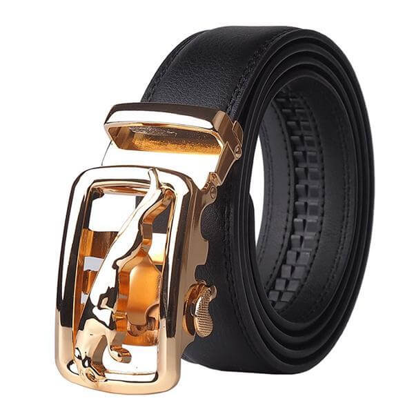 Genuine Leather Simple Buckle Mens Belt