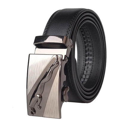 Genuine Leather Simple Buckle Mens Belt
