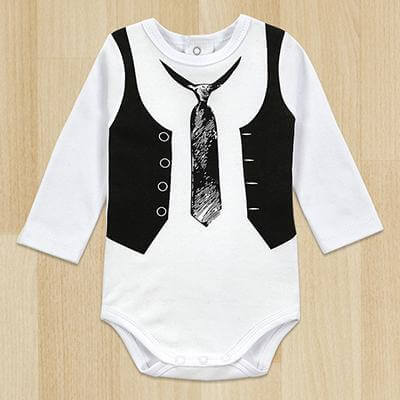 Classic White Baby Boy Onesie Romper