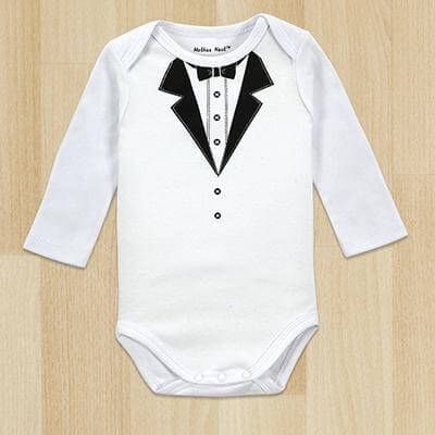 Classic White Baby Boy Onesie Romper