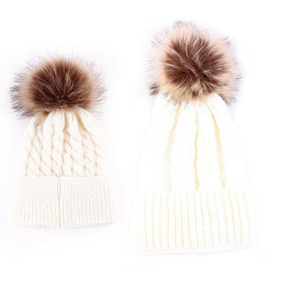2 Pack Cute Mother Daughter Winter Knit Hats