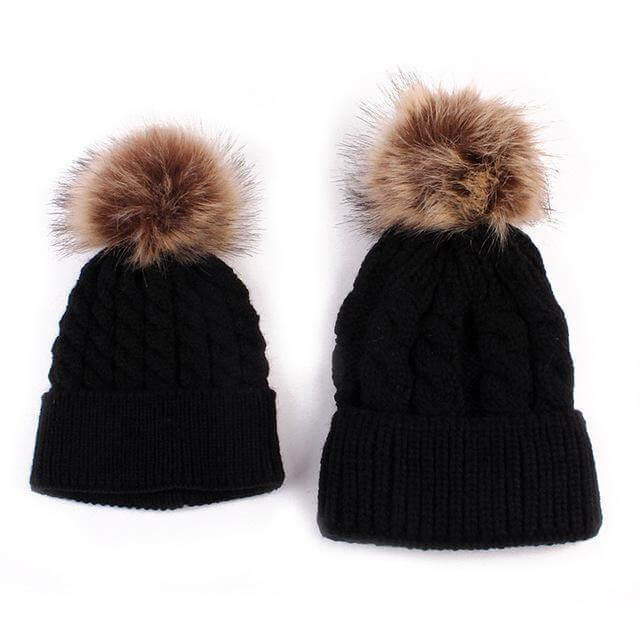 2 Pack Cute Mother Daughter Winter Knit Hats