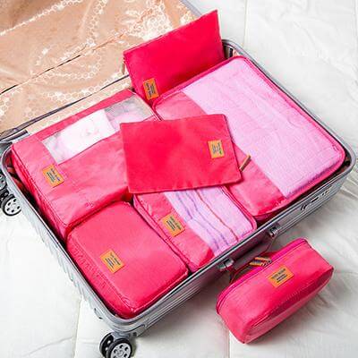 Travel 7pc Waterproof Storage Cube Set