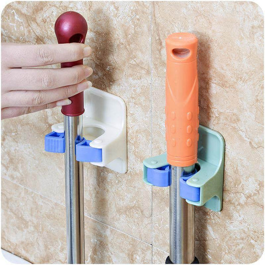 Wall Mount Mop Hangers 2 Pack Stick On Hooks - Pexav
