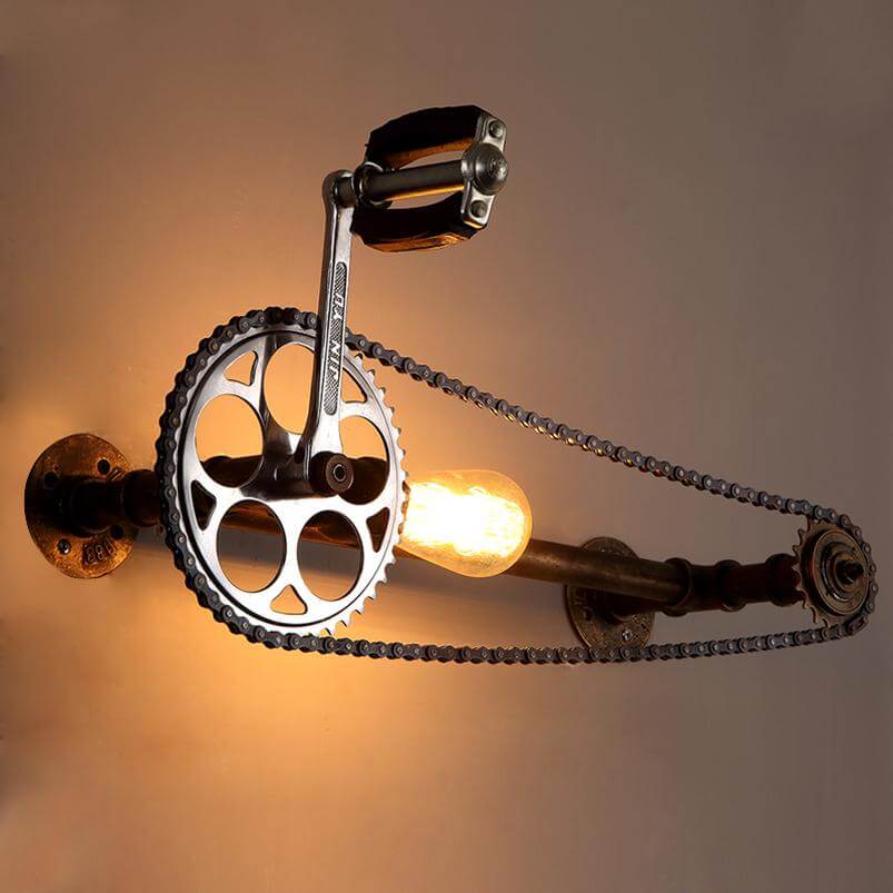 Retro Industrial Bike Chain Table Lamp - Pexav