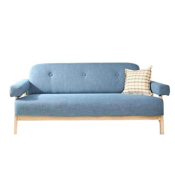 Vintage Style Bright Upholstered Fabric Sofa Couch