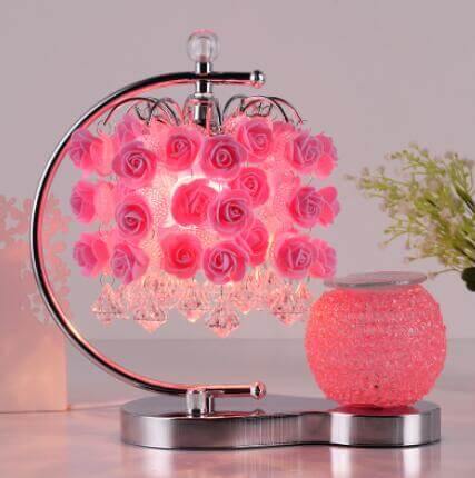 Floral Desk Lamp with Essential Oil Tray