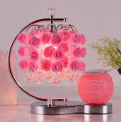 Floral Desk Lamp with Essential Oil Tray