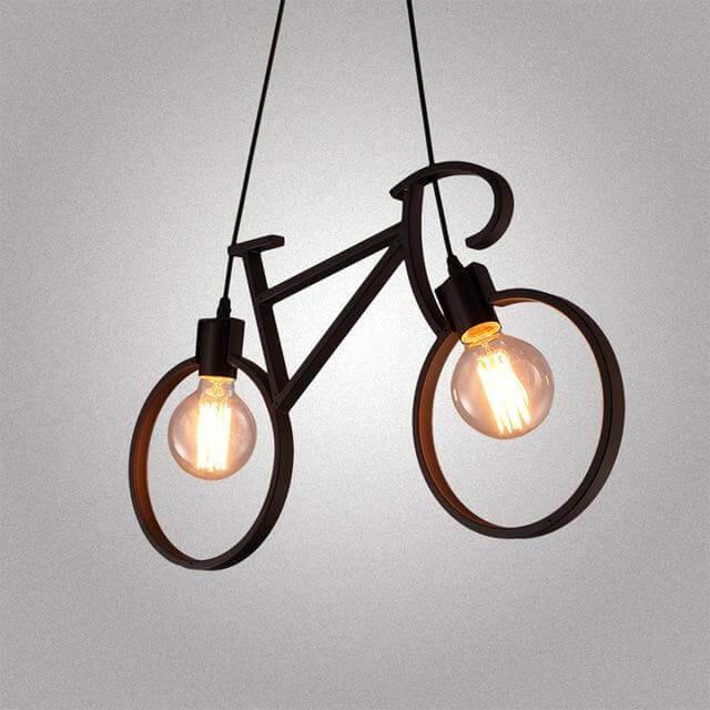Rustic Bike Wheel Pendant Light Fixture Lamp