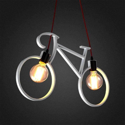 Rustic Bike Wheel Pendant Light Fixture Lamp