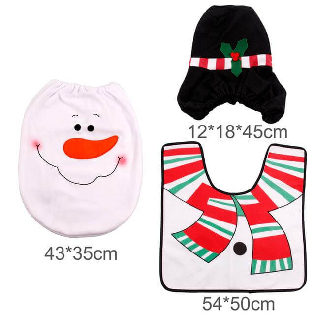 3pcs Fun Christmas Toilet Seat Covers