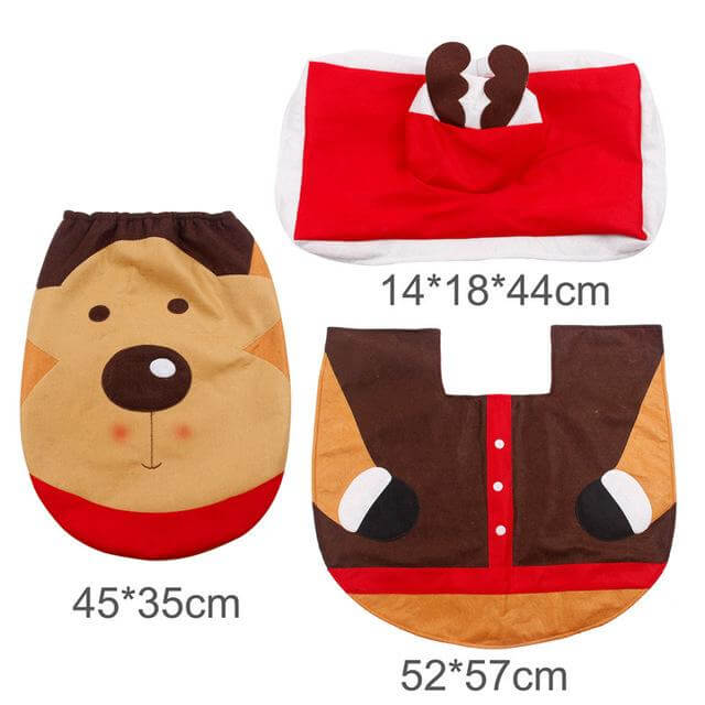 3pcs Fun Christmas Toilet Seat Covers
