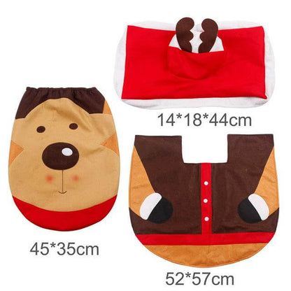 3pcs Fun Christmas Toilet Seat Covers