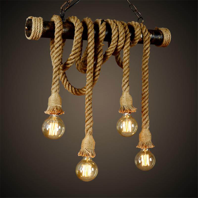 Unique Vintage Style Hemp Lamp - Pexav