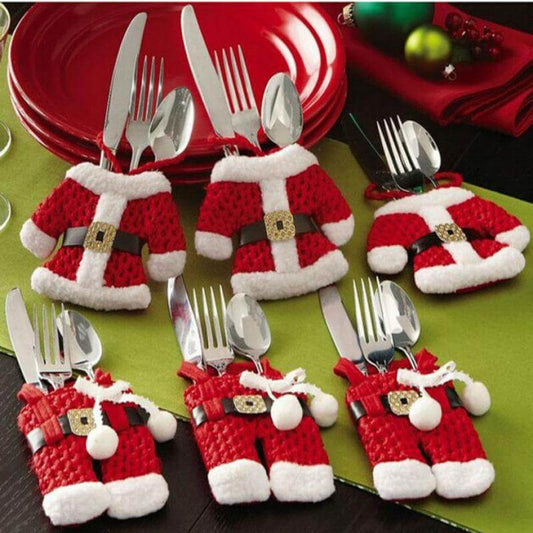 6 Pcs Holiday Christmas Silverware Organizers - Pexav