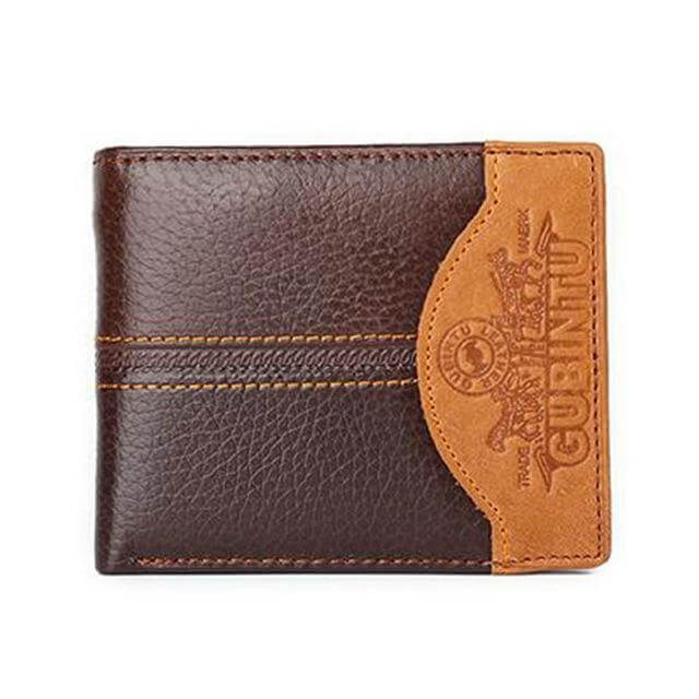 Real Leather Mens Wallet with Zippered Coin Pouch - Pexav
