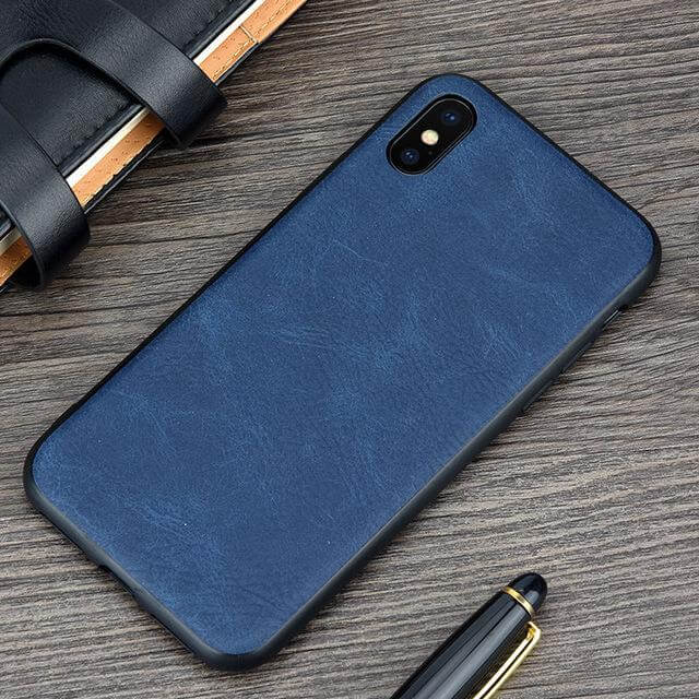 Classic Faux Leather Phone Cover for iPhone X