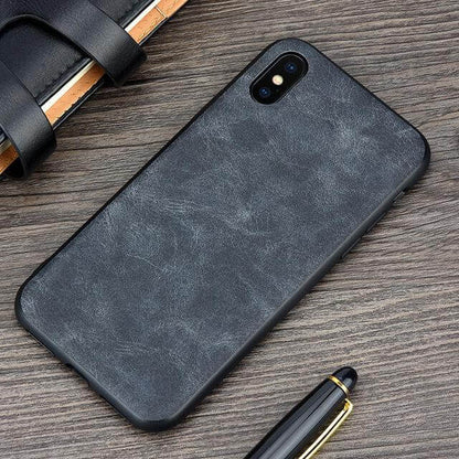 Classic Faux Leather Phone Cover for iPhone X